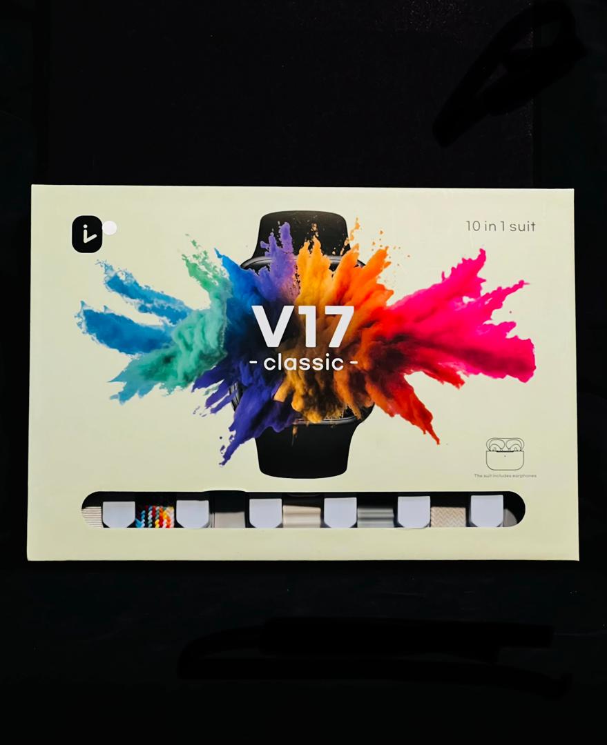 ساعت هوشمند V17 کلکسیونی با طراحی 10 در 1 و رنگ‌های جذاب.